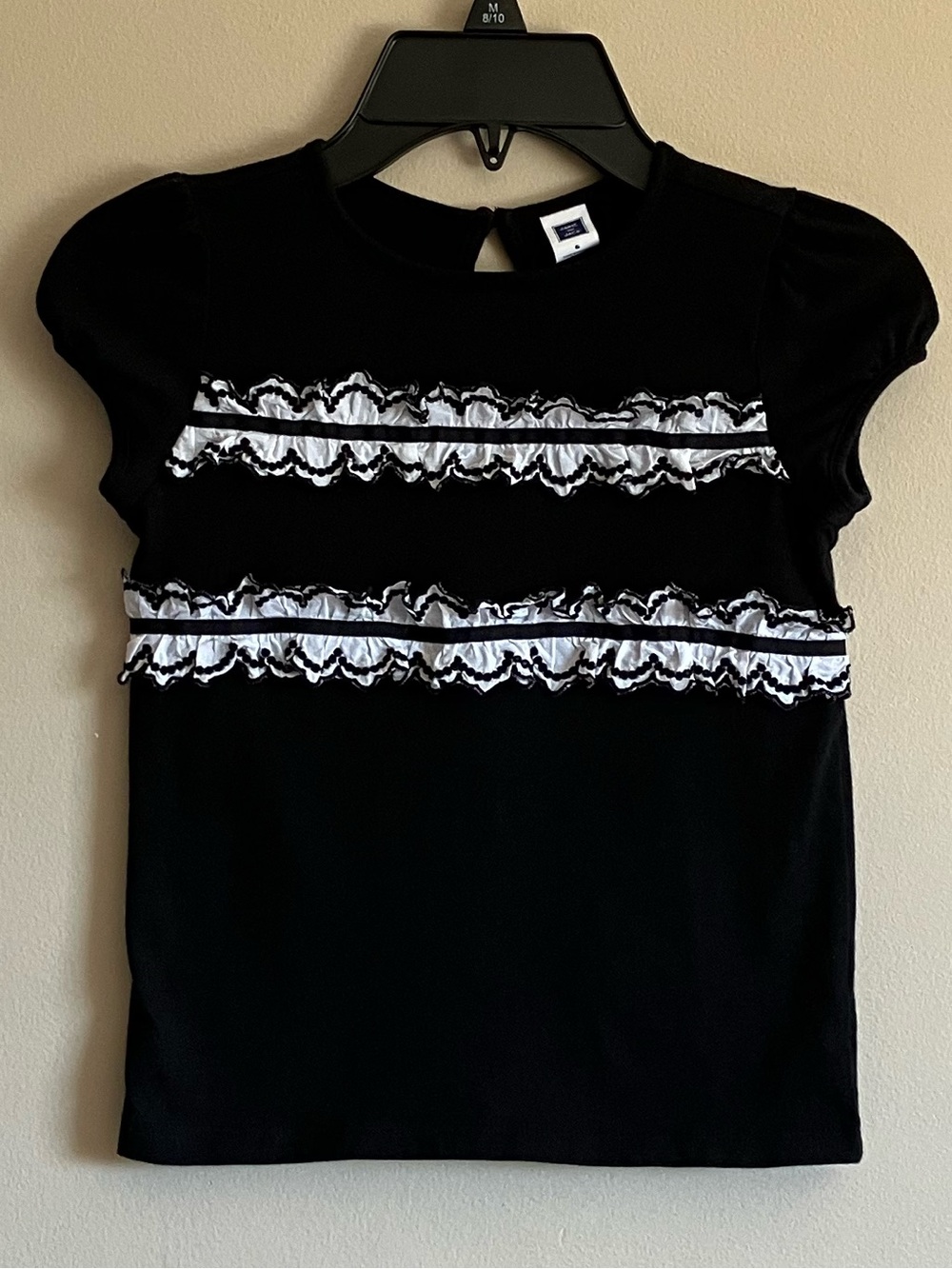 Janie and Jack Black Girls' Short Sleeve Top size 6.